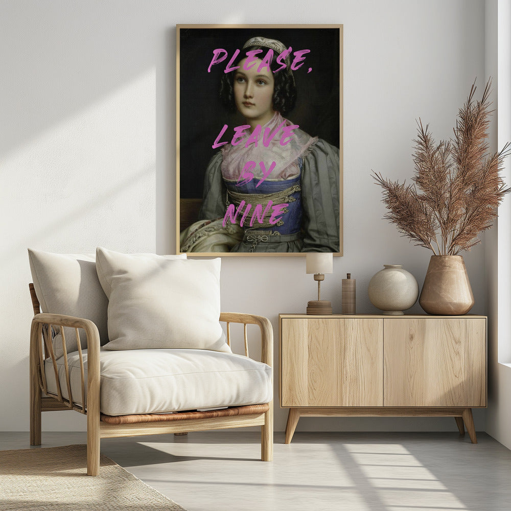 Please, Leave By Nine - Poster / Art Print - interiör