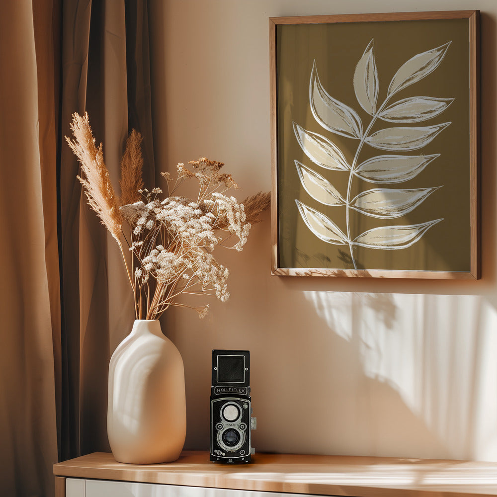 Brown Leaves - Poster / Art Print - interiör