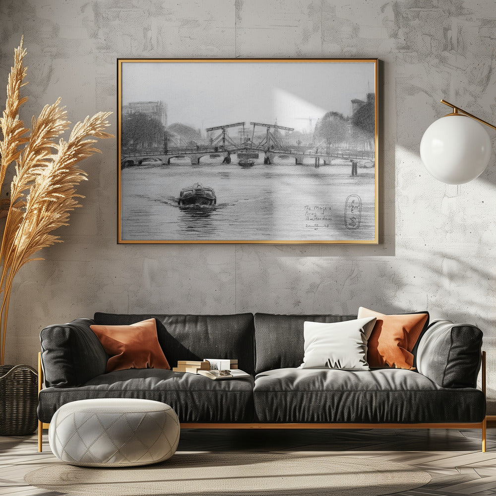 The Magere Brug In Amsterdam - 09-11-23 - Poster / Art Print - interiör