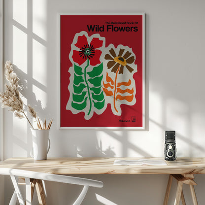 The Illustrated Book Of Wild Flowers Vol.2 Red - Poster / Art Print - interiör
