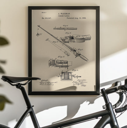 Fishing Tackle Patent 1884 - Poster / Art Print - interiör