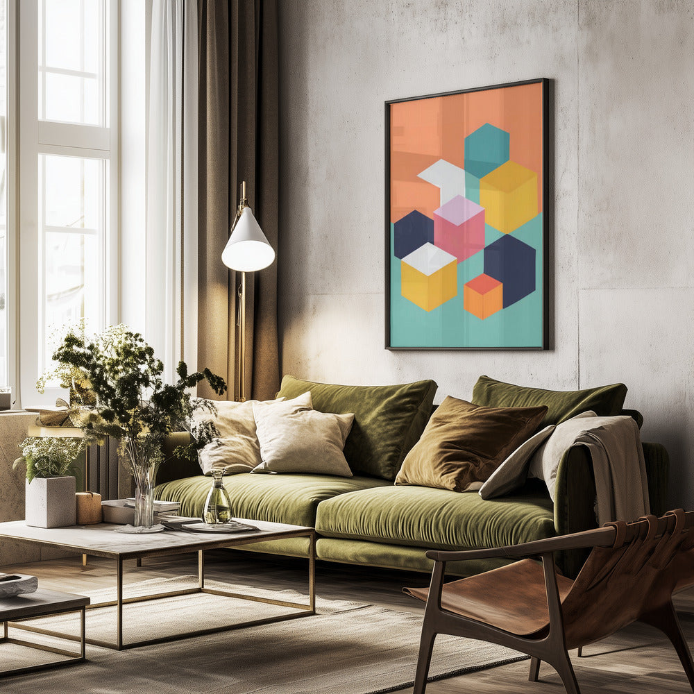 Cubes - Poster / Art Print - interiör