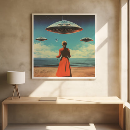 UFO Skies Collage Art - Poster / Art Print - interiör