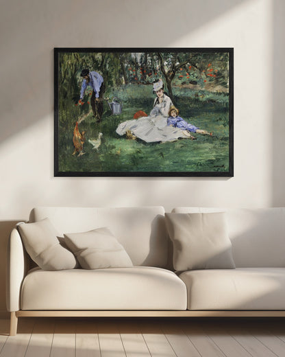 The Monet Family In Their Garden At Argenteuil (1874) - Poster / Art Print - interiör