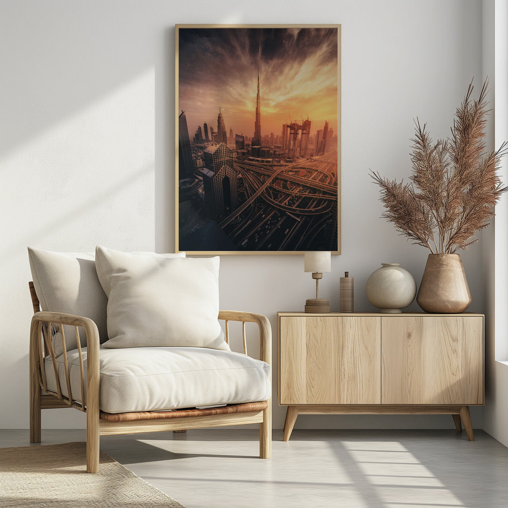 Dubai's Fiery sunset - Poster / Art Print - interiör