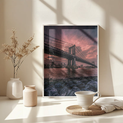 Manhattan Bridge Wide Angle - Poster / Art Print - interiör