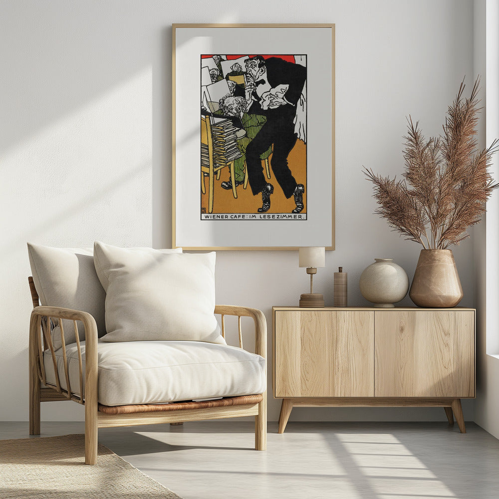 Vienesse Café  In the Reading Room - Poster / Art Print - interiör