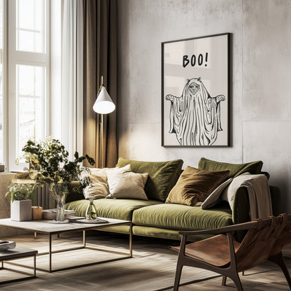 Boo! Ghost Cat - Poster / Art Print - interiör