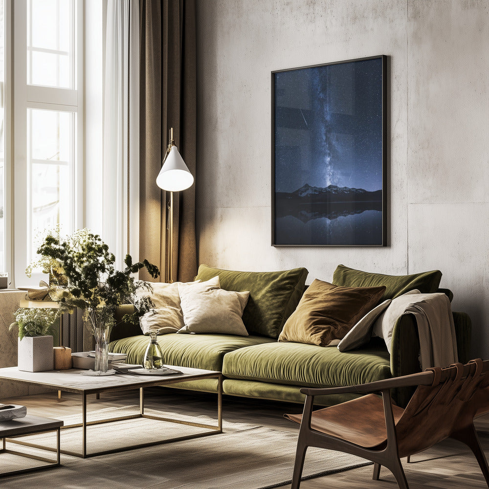 Galaxies Reflection - Poster / Art Print - interiör