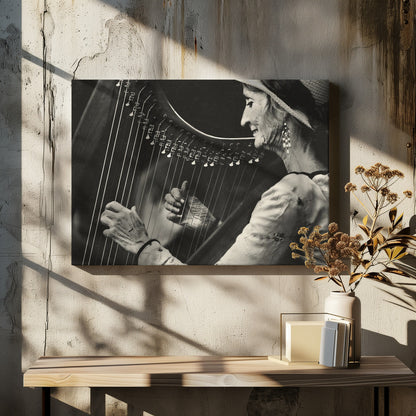 Playing the Harp - Poster / Art Print - interiör