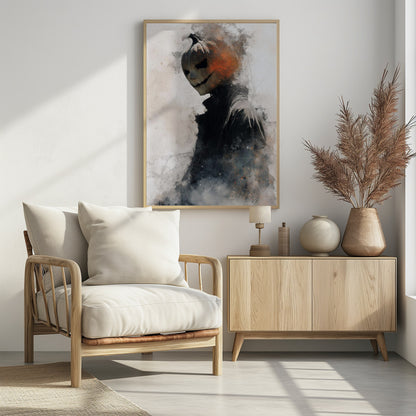Man With Pumpkin Halloween Scene (1) - Poster / Art Print - interiör