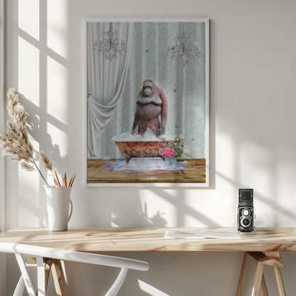 Orangutan & Bubbles - Poster / Art Print - interiör