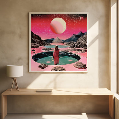 Space Collage Surreal Art - Poster / Art Print - interiör