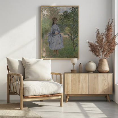 Girl With Dog By Claude Monet - Poster / Art Print - interiör