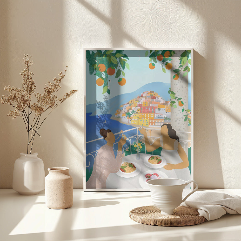 Girls in Positano - Poster / Art Print - interiör