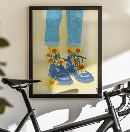 Sunflower Walk - Poster / Art Print - interiör