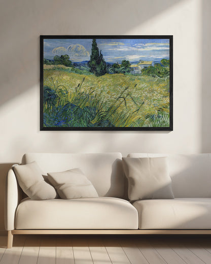 Green Wheat Field With Cypress (1889) - Poster / Art Print - interiör