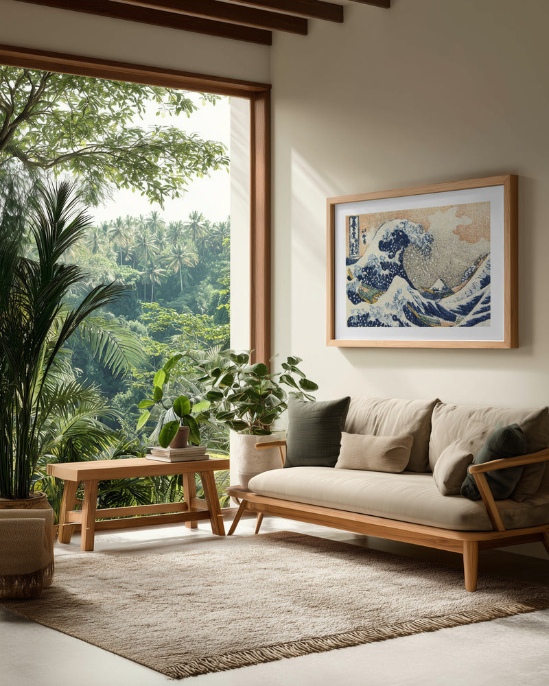 Under the Wave Off Kanagawa (1830 1833) - Poster / Art Print - interiör