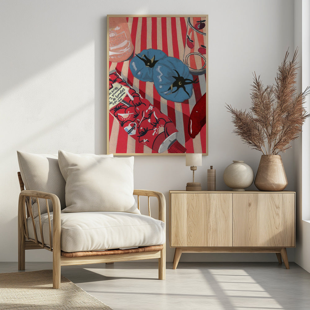 Blue Tomatoes - Poster / Art Print - interiör