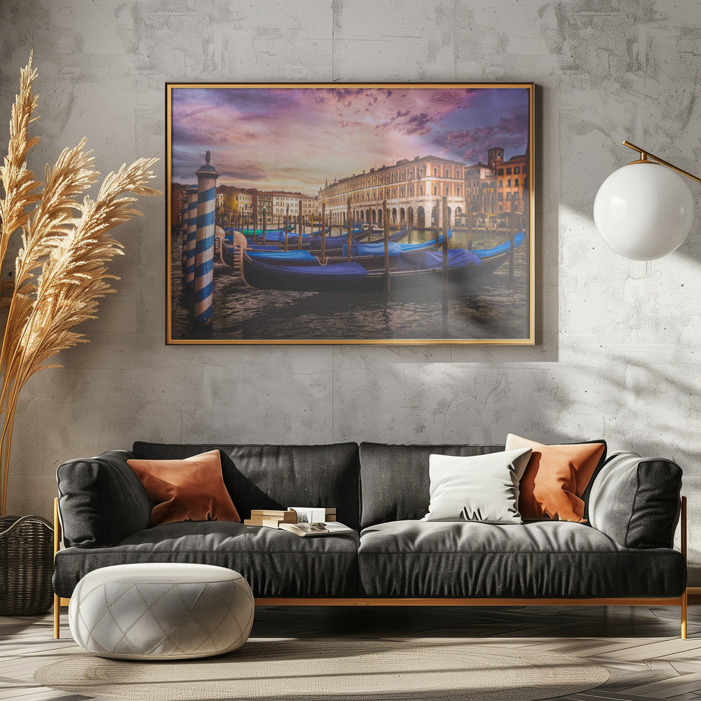 Gondolas of the Grand Canal - Poster / Art Print - interiör