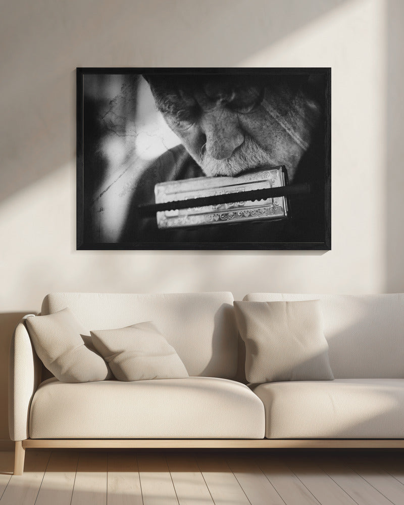 Wolf with harmonica - Poster / Art Print - interiör