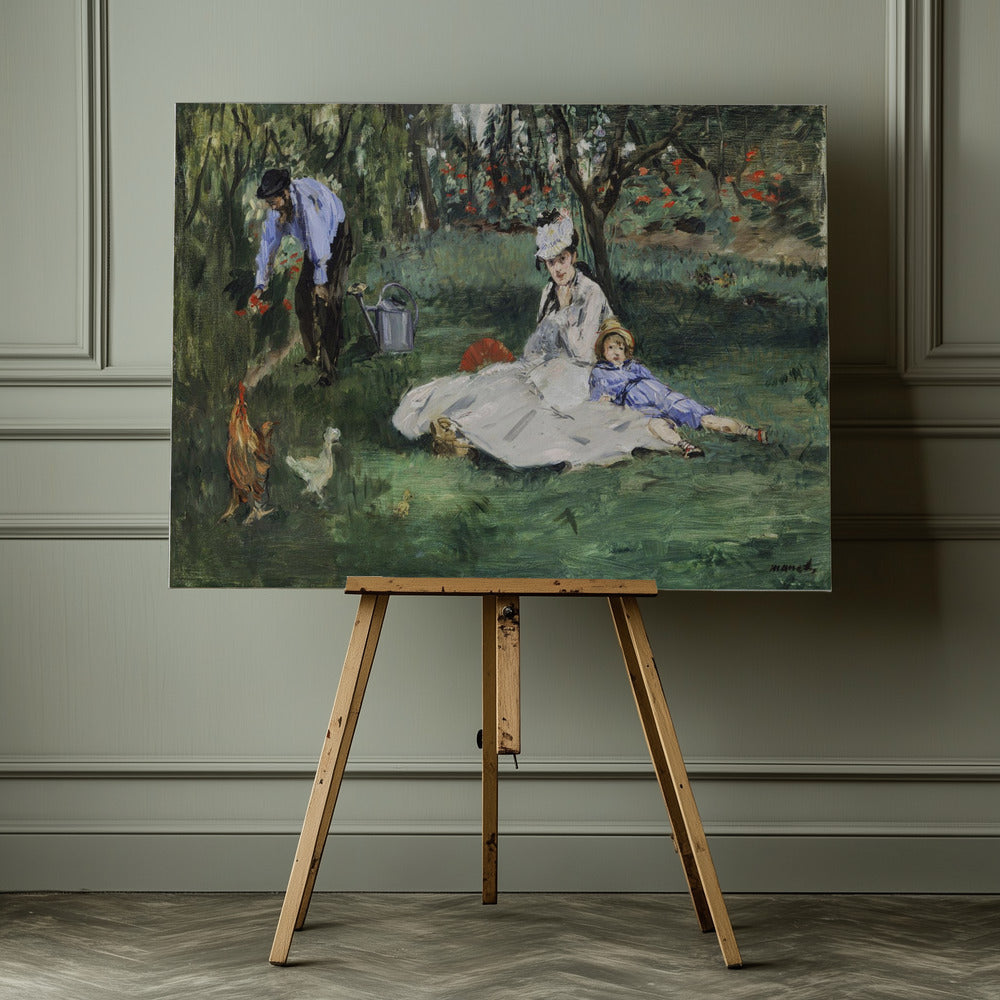 The Monet Family In Their Garden At Argenteuil (1874) - Poster / Art Print - interiör