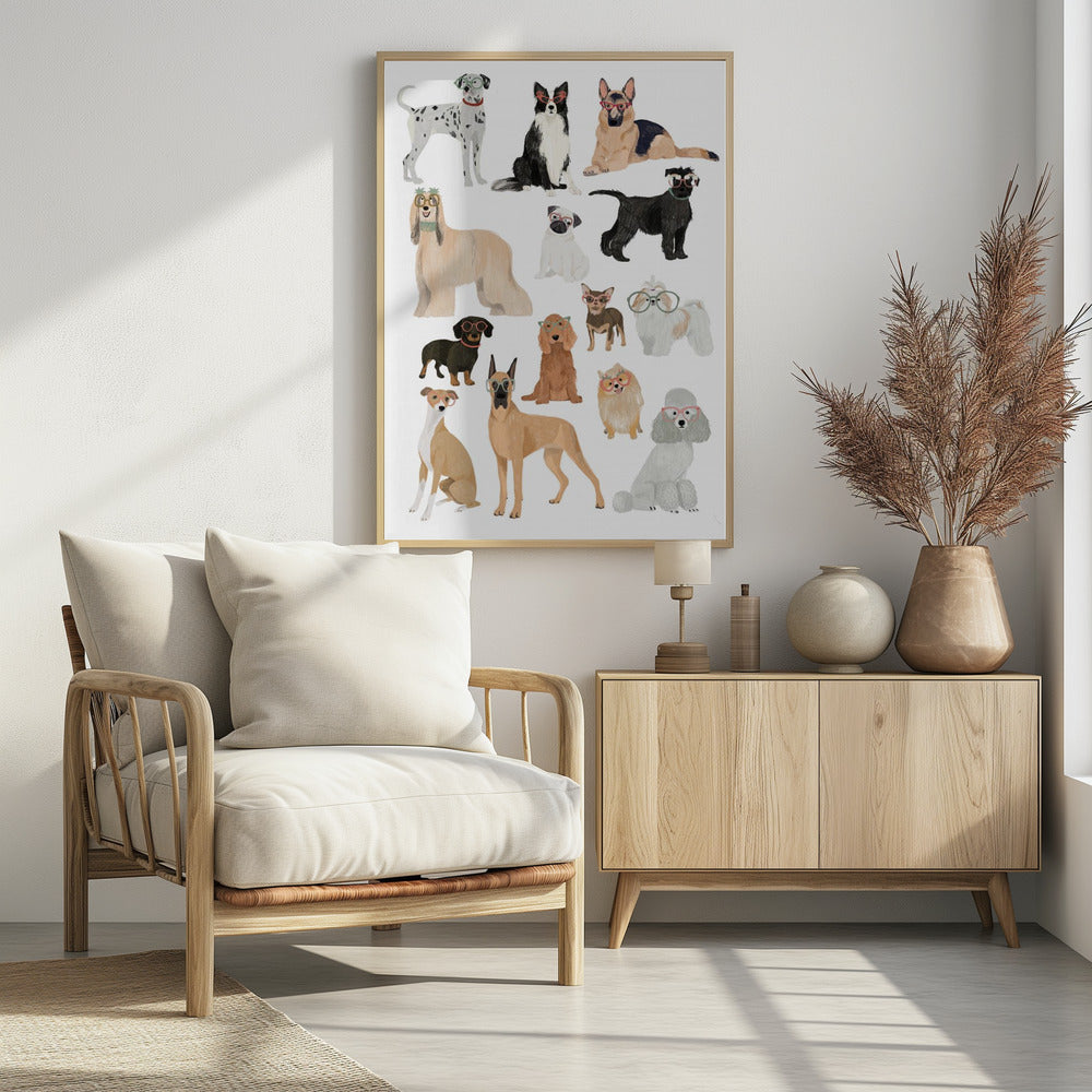Dogs in glasses Print - Poster / Art Print - interiör