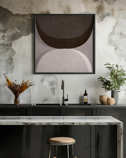 Modern Mocha Abstract Shapes 1 - Poster / Art Print - interiör