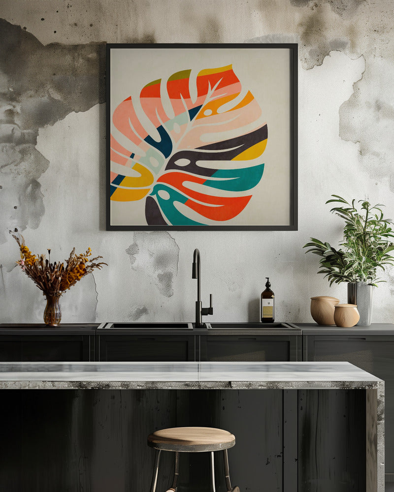 Monstera Leave colorful - Poster / Art Print - interiör