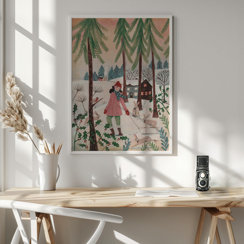 Walking in the snow - Poster / Art Print - interiör