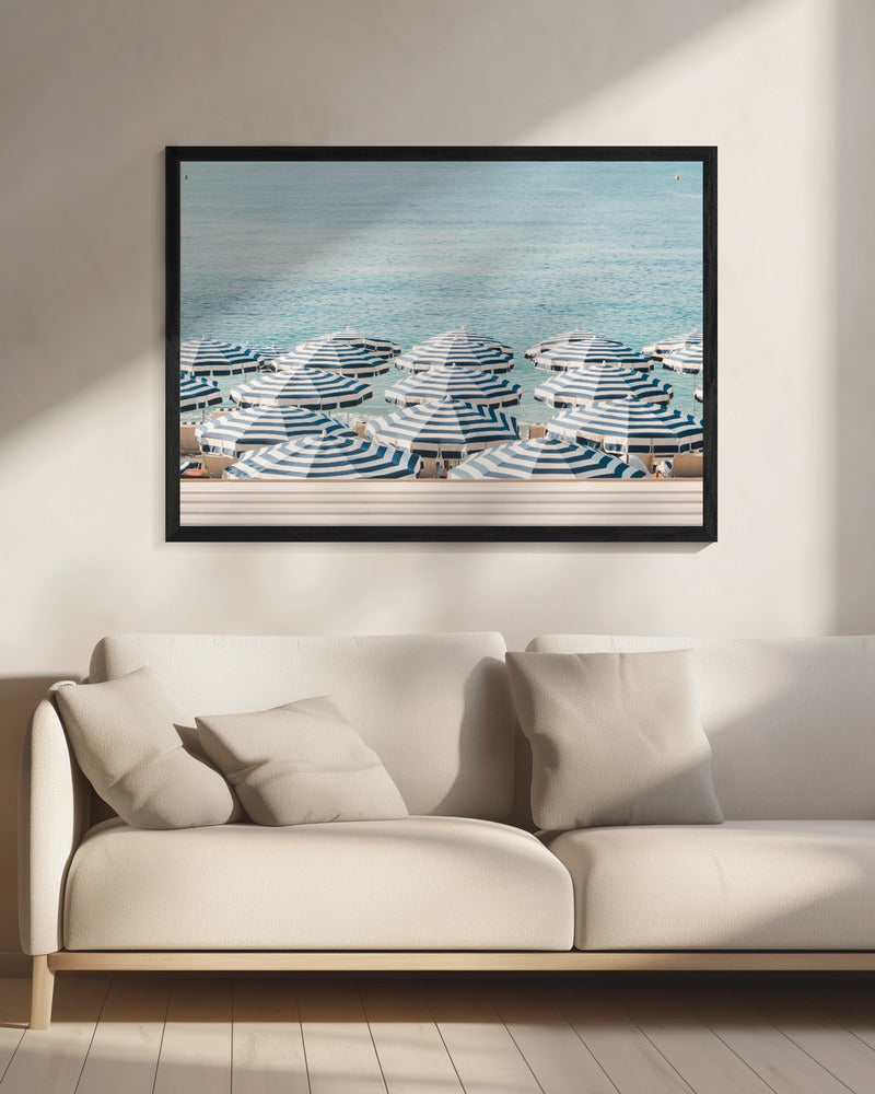Striped Beach Umbrellas - Poster / Art Print - interiör