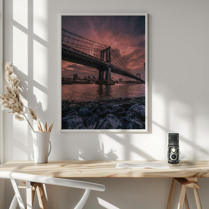 Manhattan Bridge Wide Angle - Poster / Art Print - interiör