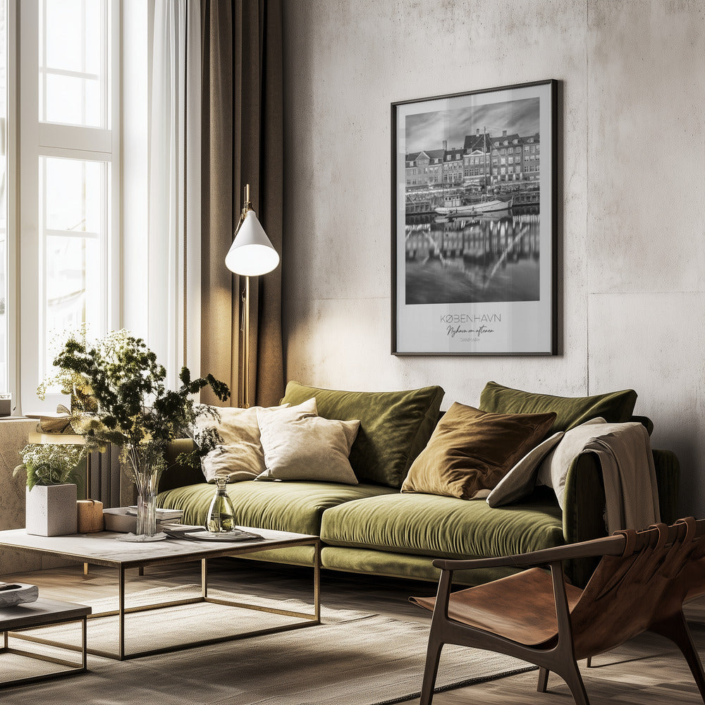 Copenhagen With Reflections In The Water - Poster / Art Print - interiör