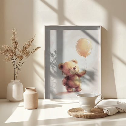 Teddy Bear and Balloon - Poster / Art Print - interiör