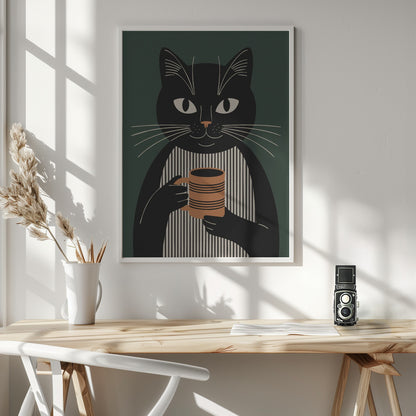 Morning Cat - Poster / Art Print - interiör