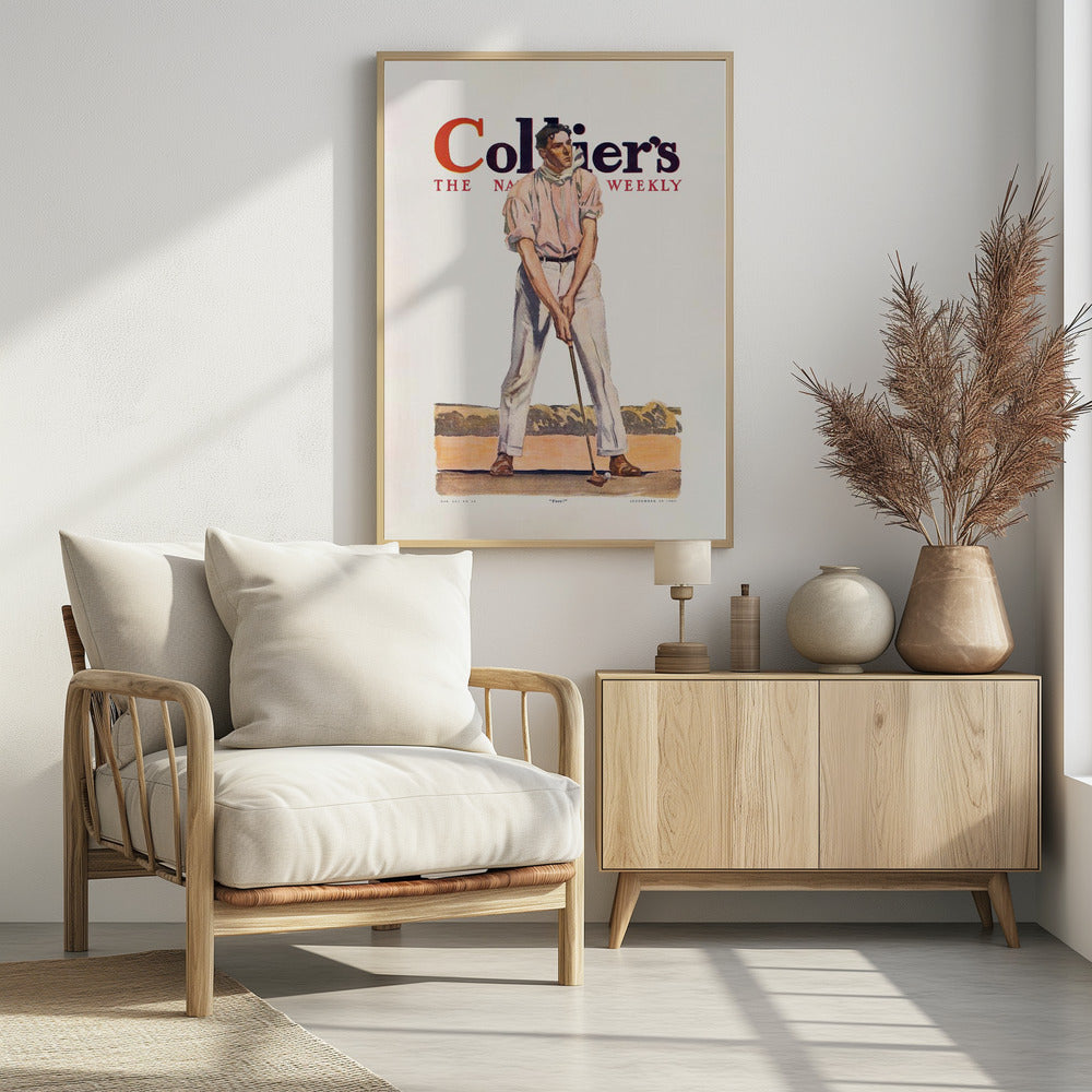 Collier's Golf (1908), Vintage Man - Poster / Art Print - interiör