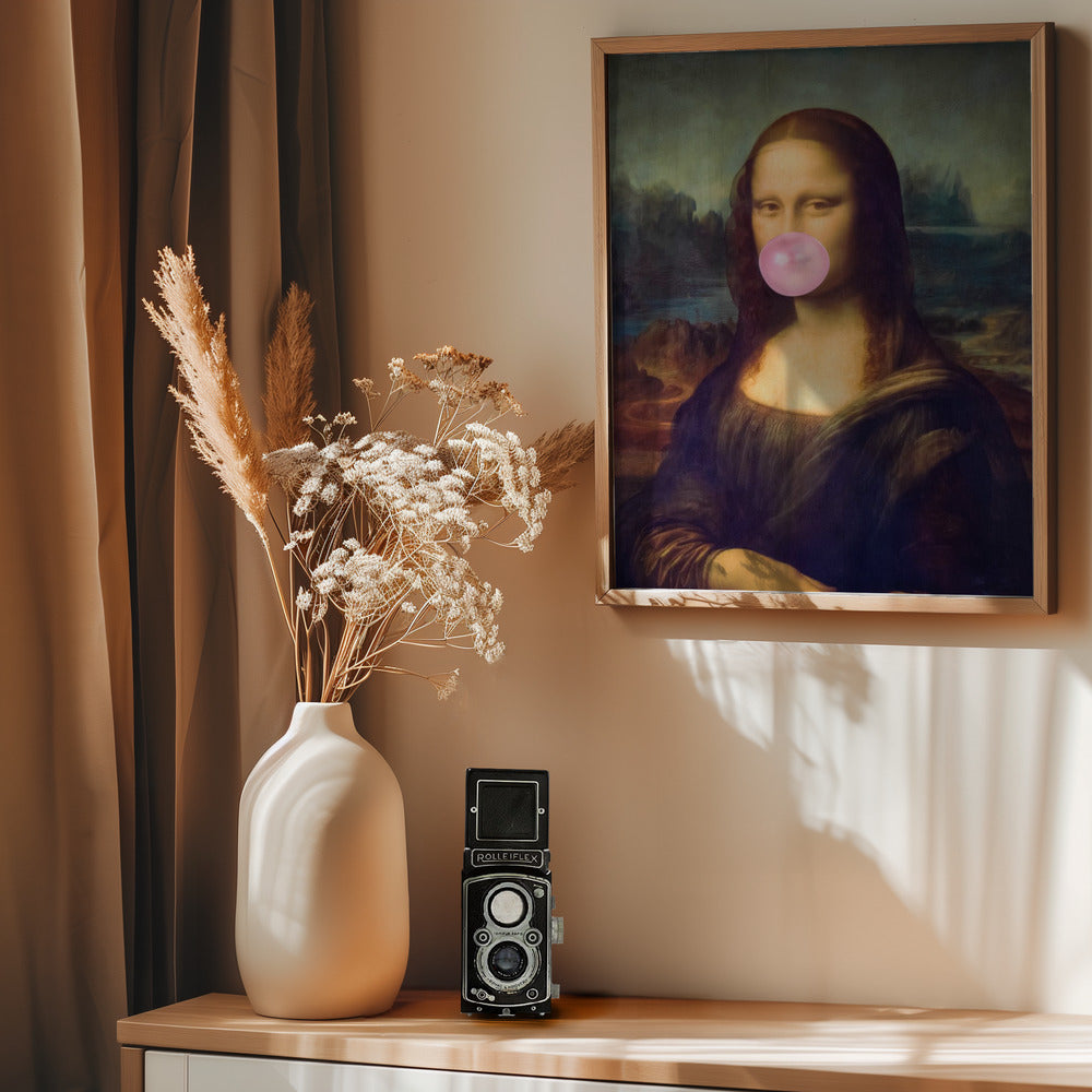 Mona Lisa Bubble Gum - Poster / Art Print - interiör
