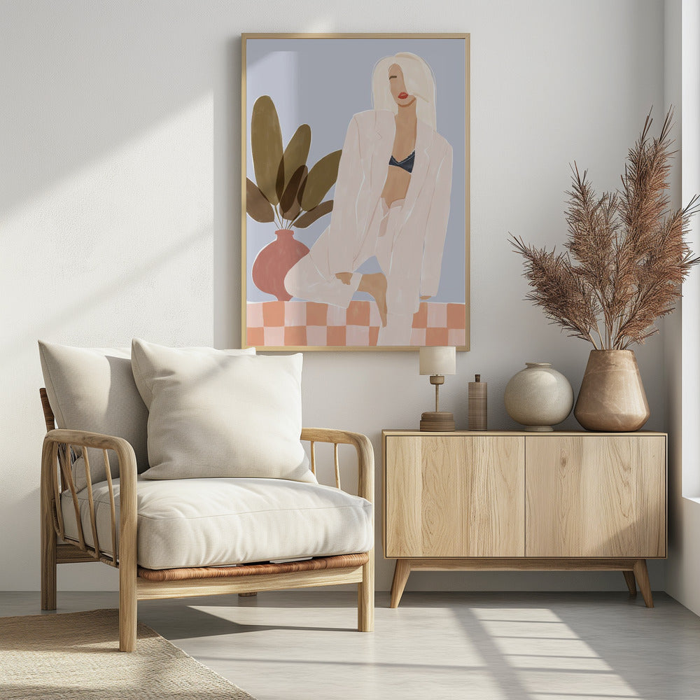 Too Lazy To Yoga - Poster / Art Print - interiör