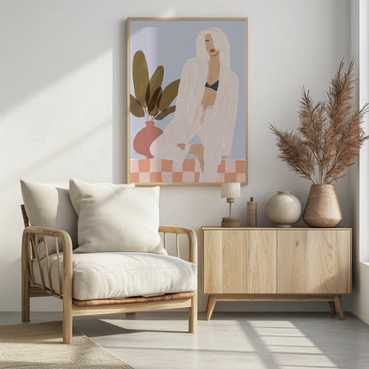 Too Lazy To Yoga - Poster / Art Print - interiör