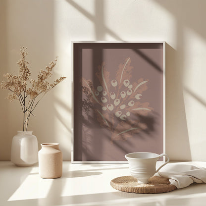 Textured Mocha Foliage - Poster / Art Print - interiör