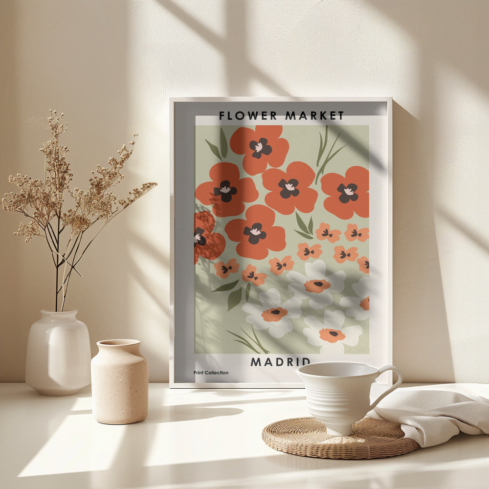 Flower Market Madrid - Poster / Art Print - interiör