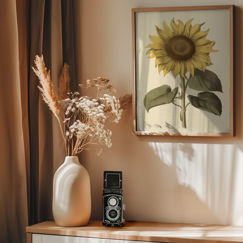Vintage Sunflower - Poster / Art Print - interiör