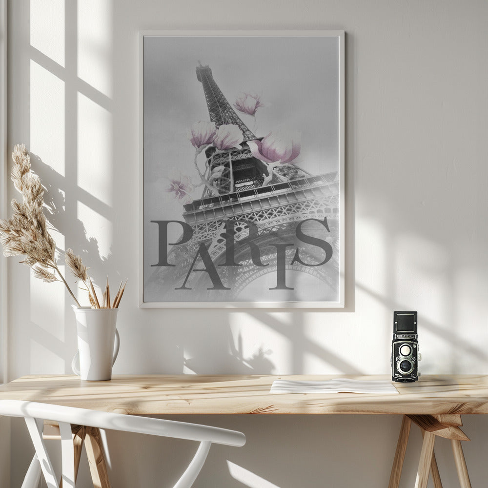 PARIS Magnolia Eiffel Tower - Poster / Art Print - interiör