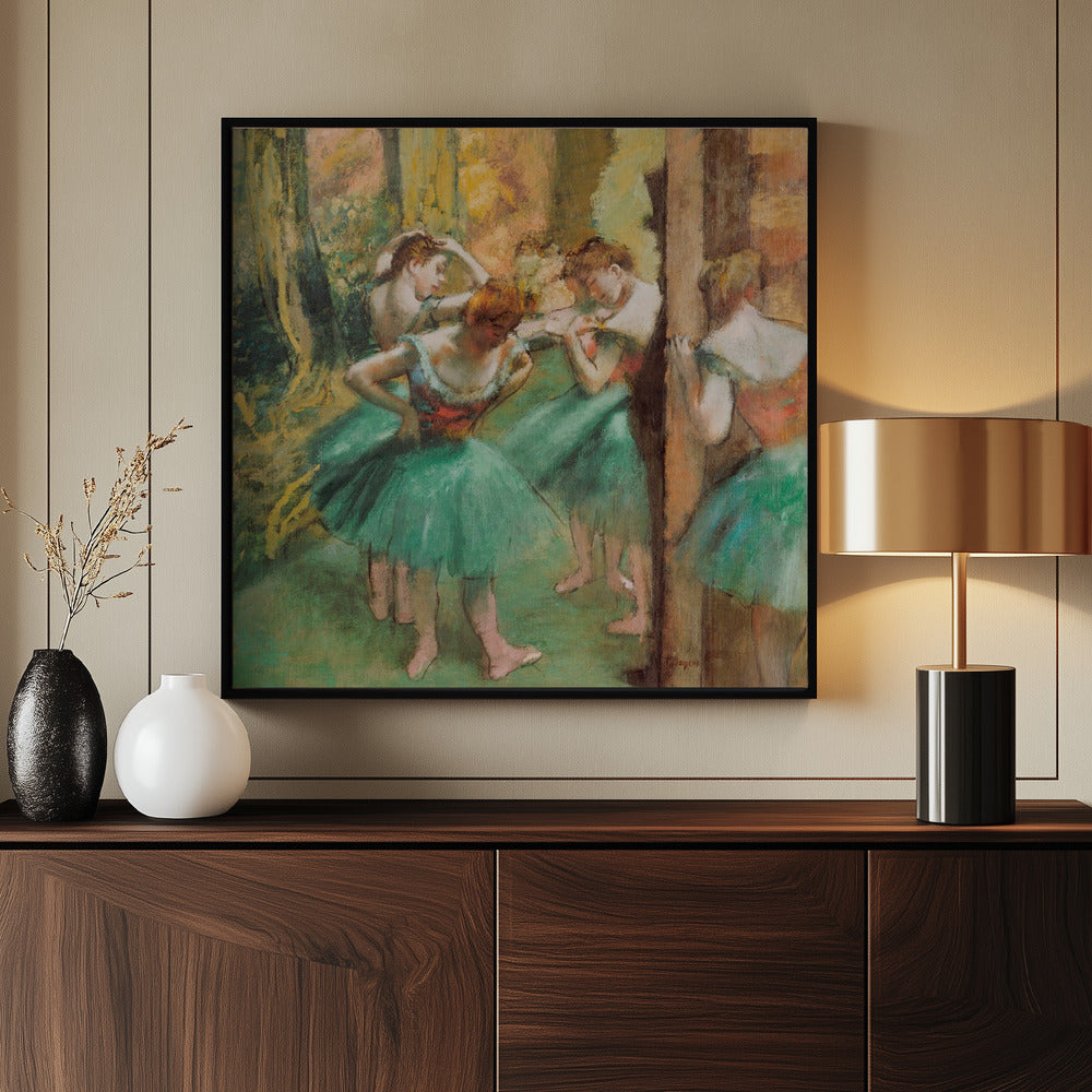 Dancers, Pink and Green - Poster / Art Print - interiör