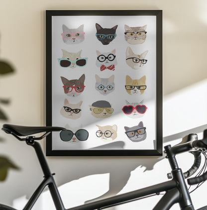 Cats With Glasses - Poster / Art Print - interiör