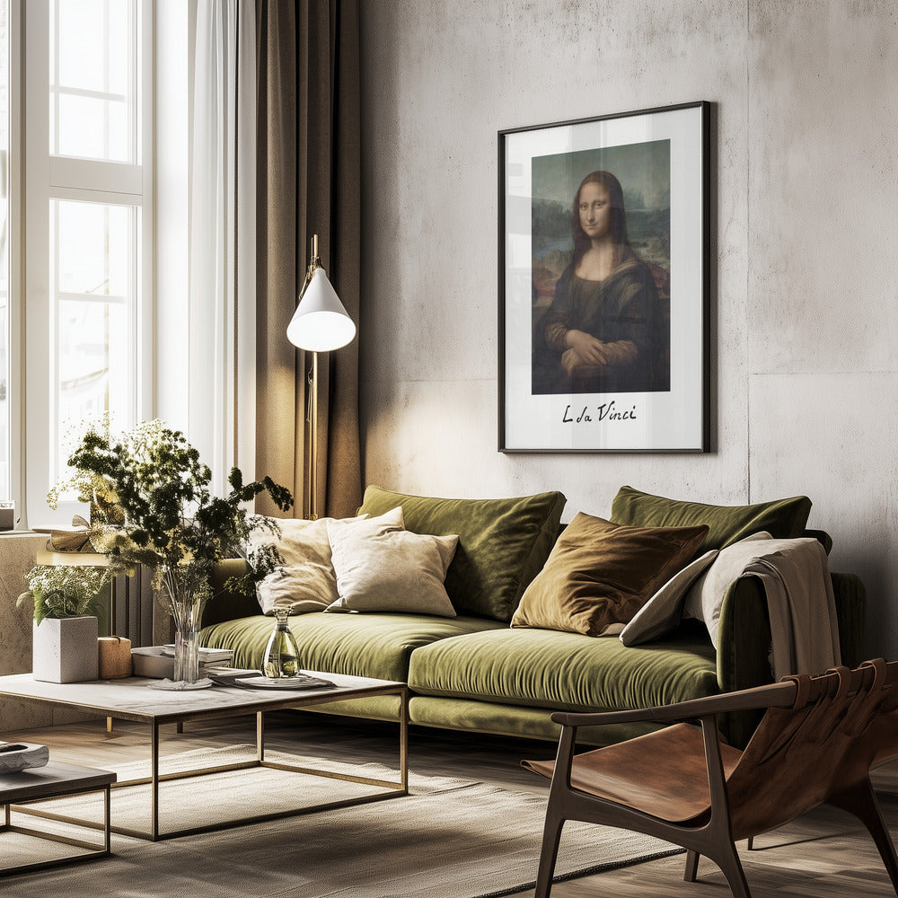 Mona Lisa Del Giocondo Signature (1503–1506) - Poster / Art Print - interiör