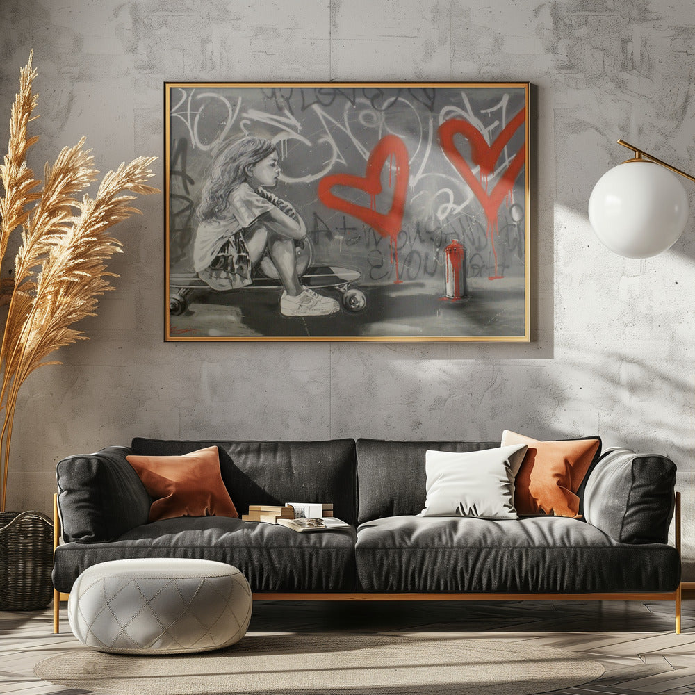 Skater's Dreamscape - You are enough - Poster / Art Print - interiör