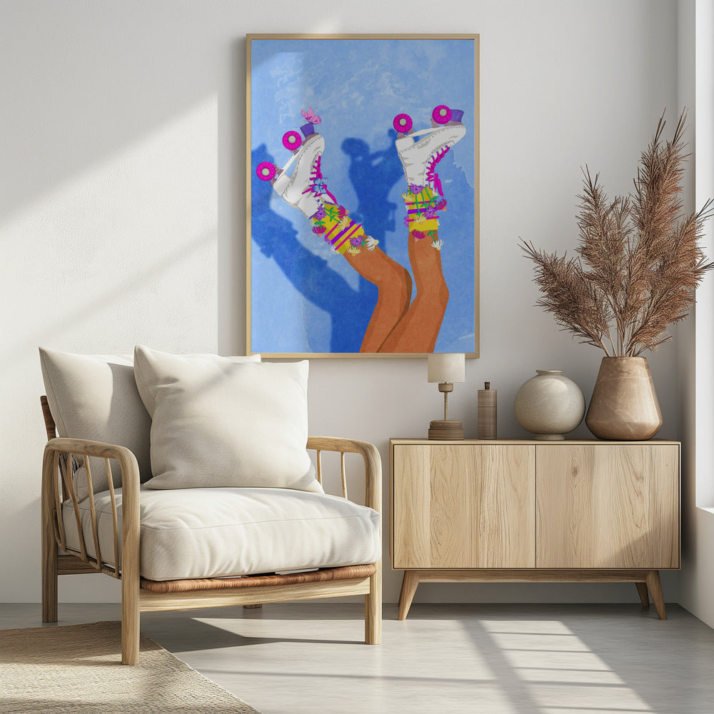 Skate like a Girl - Poster / Art Print - interiör