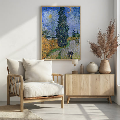 Vincent Van Gogh's Road With Cypress and Star 1890 - Poster / Art Print - interiör
