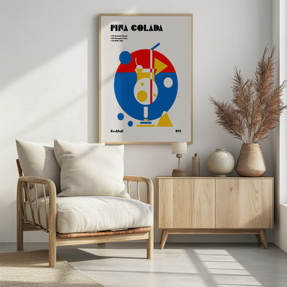 Pina Colada Bauhaus Cocktail - Poster / Art Print - interiör